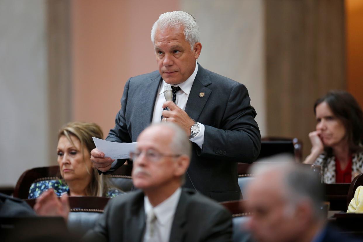 Rep. Phil Plummer makes a statement in the House of Representatives at the Ohio Statehouse on June 26, 2019.