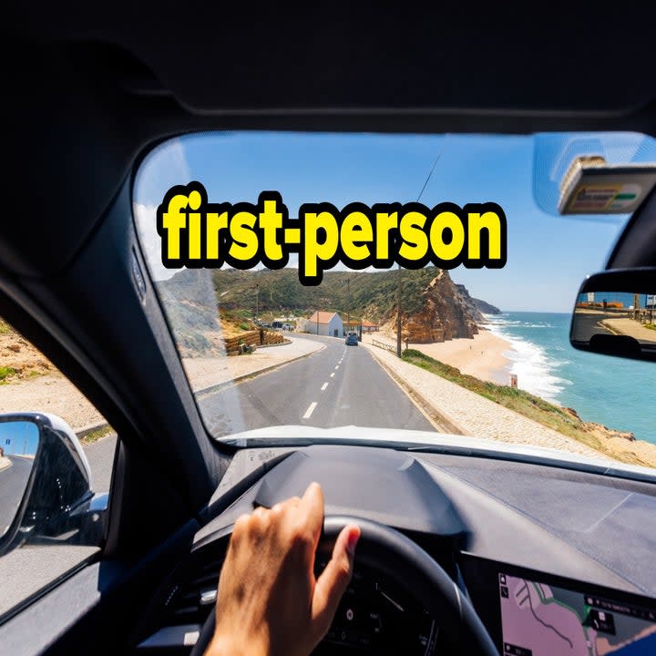 First-person perspective driving car