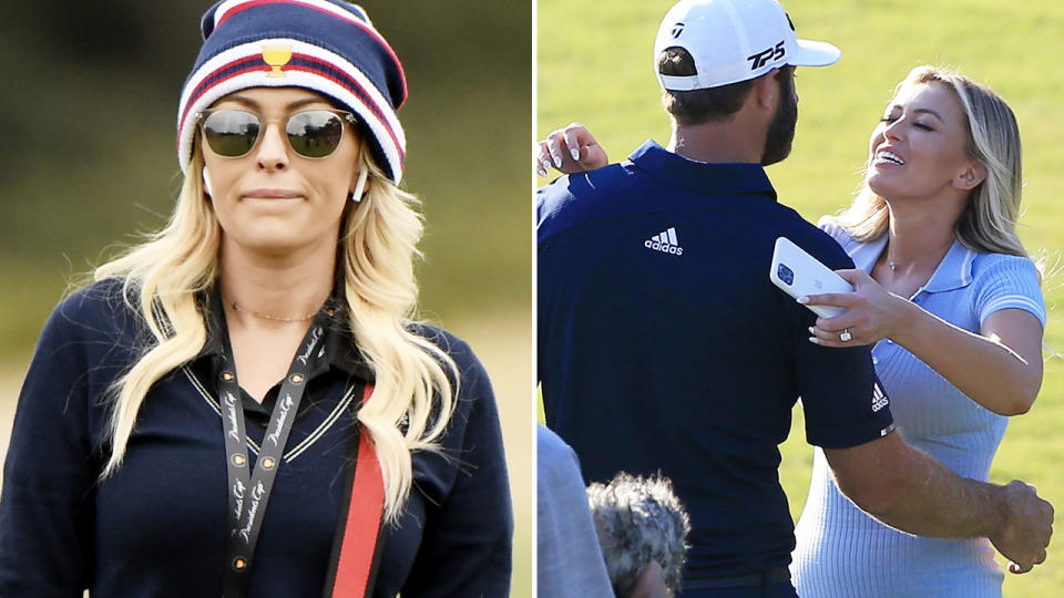 Paulina Gretzky and Dustin Johnson, pictured here on the golf course.