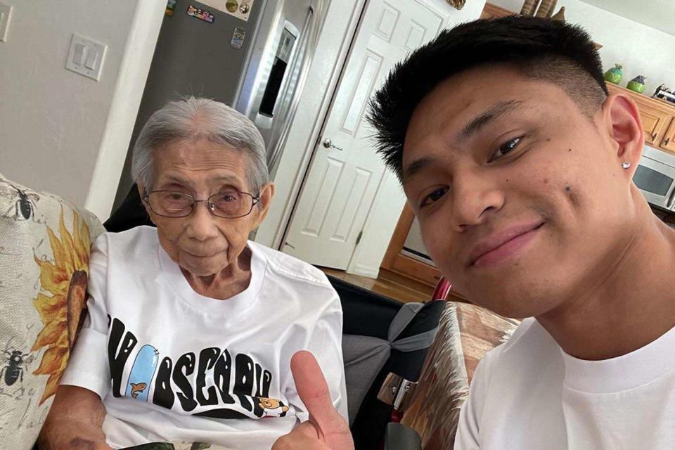 <p>Chris Punsalan/Instagram</p> Chris Punsalan and his grandmother Anica Santos Manipon