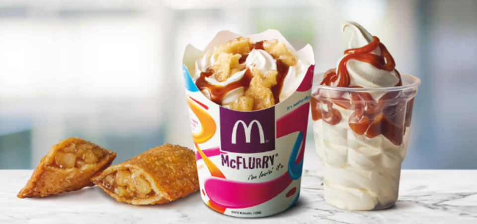 McDonald’s and Uber Eats have teamed up to deliver the Apple Pie McFlurry. Source: Uber Eats