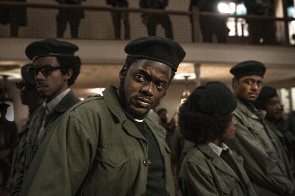 Members of the Black Panthers, wearing black berets