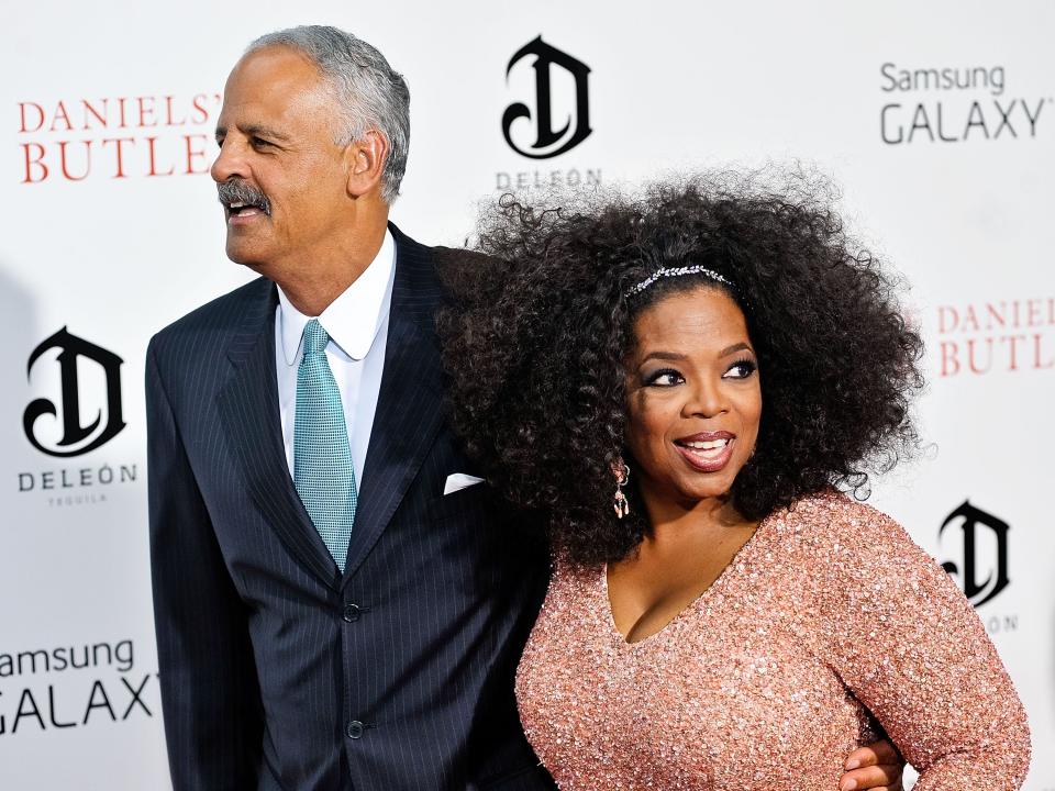 Stedman Graham and Oprah Winfrey on a red carpet in 2013