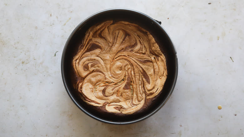 Baked gingerbread white chocolate cake