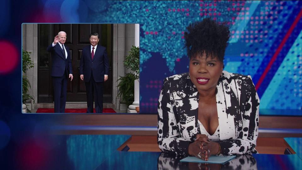 Comedian Leslie Jones hosting "The Daily Show" on Comedy Central.