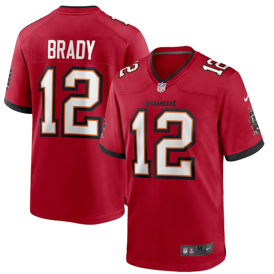 Red Bucs Brady jersey.