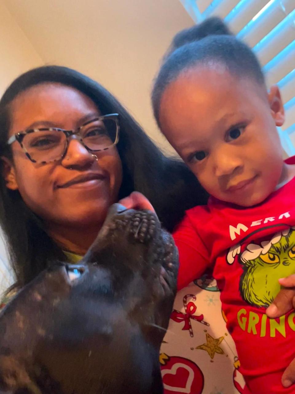 Shaniora Buford, her son Emaan, 3, and their rescue dog. The family will be receiving help around the holidays this season from The Salvation Army of Greater Charlotte’s Angel Tree fund.