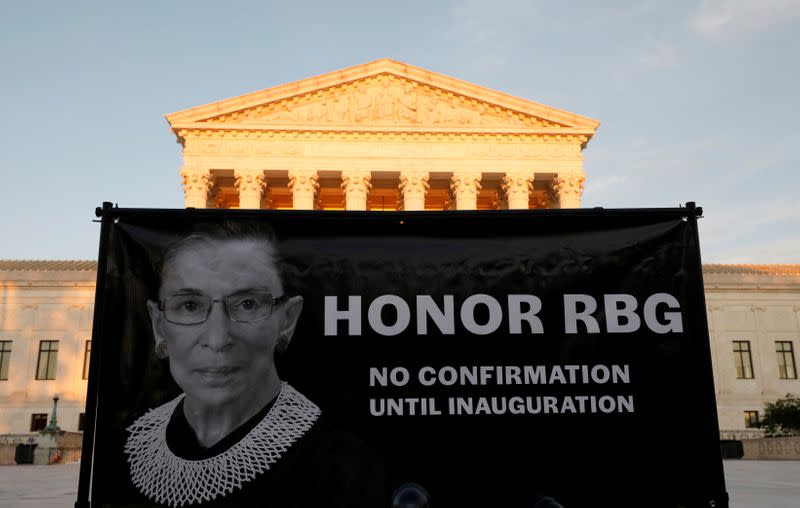 Vigil following the death of Supreme Court Justice Ruth Bader Ginsburg in Washington