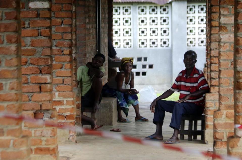 Suspected Ebola sufferers wait at a treatment centrein the Congolese town of Bikoro