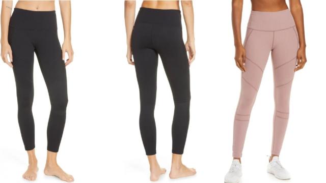 Zella + Moto Ribbed High Waist Ankle Leggings