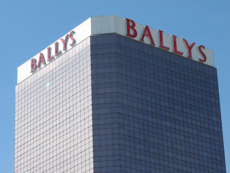 This Oct. 1, 2020, photo shows the exterior of Bally's casino in Atlantic City, N.J. On Nov. 4, 2020, officials with Twin River Worldwide Holdings, a Rhode Island firm that's buying Bally's for $25 million, said they can make it "a place to see and be seen" by investing $90 million into the aging casino and boosting its offerings. (AP Photo/Wayne Parry)