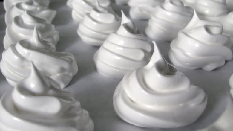 soft meringues on plate