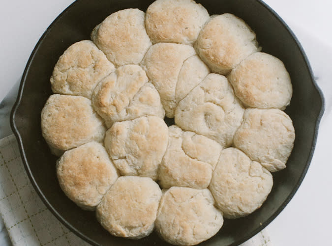 Cast-Iron Skillet Biscuits with Rosemary Honey Butter