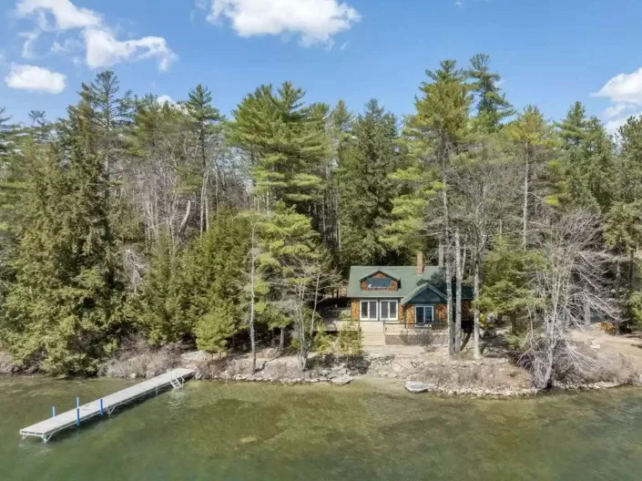 A three-bedroom residence stands on Hermit Island