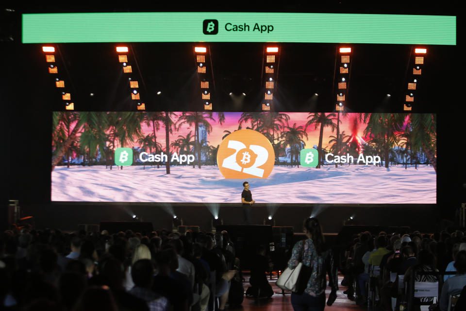 MIAMI, FLORIDA - APRIL 7: Miles Suter, Bitcoin Product Lead at Cash App, speaks during the Bitcoin 2022 Conference at the Miami Beach Convention Center on April 7, 2022 in Miami, Florida. The world's largest bitcoin conference runs from April 6-9, expecting over 30,000 people in attendance and over 7 million live stream viewers worldwide.(Photo by Marco Bello/Getty Images)