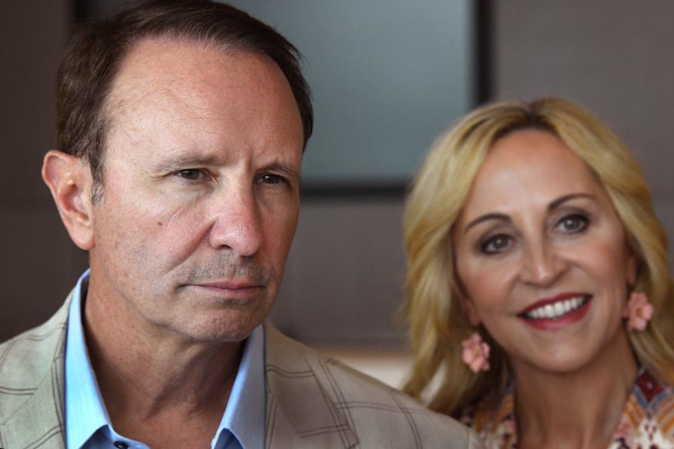 Louisiana Attorney General Jeff Landry and his wife Sharon Landry at the Caddo-Bossier Port Wednesday.