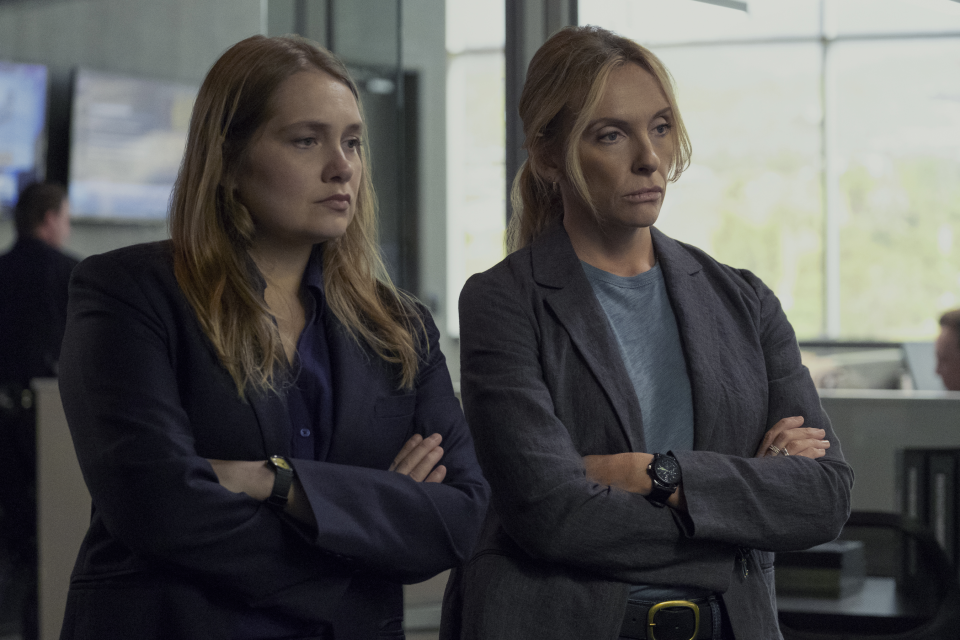 Merritt Wever, left, and Toni Collette play detectives who initially butt heads but learn to work together in Netflix miniseries "Unbelievable."