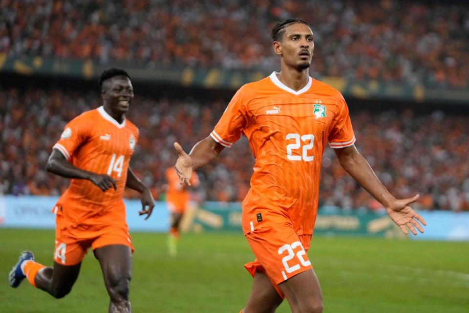 Sebastien Haller scored the winner to lift hosts Ivory Coast to their third AFCON title (Themba Hadebe/AP) (AP)