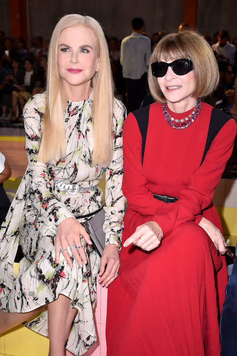 Nicole Kidman and Anna Wintour at the Prada September 2019 show at MFW