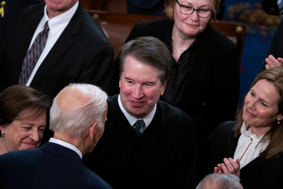 Justice Brett Kavanaugh said government employees need “practical information” on when their private social media account is used in an official capacity. (Tom Williams/Getty Images)