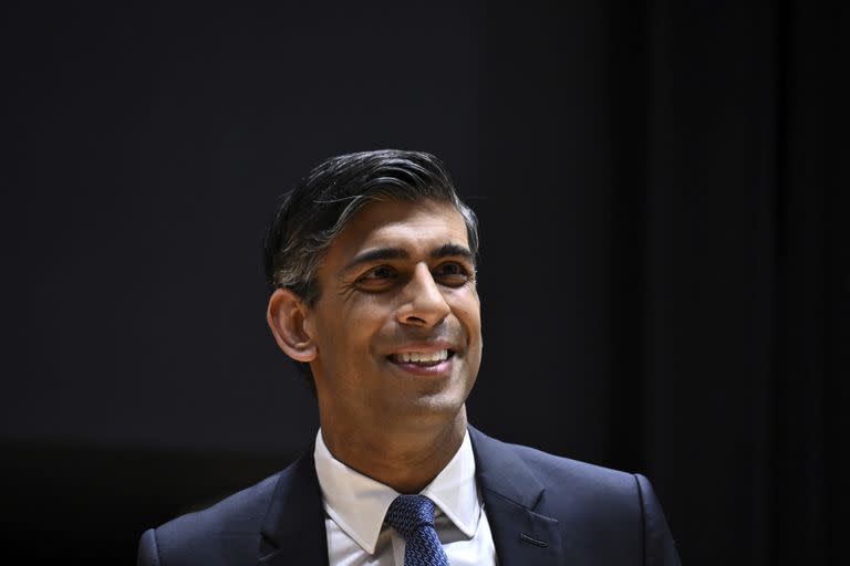 El primer ministro británico, Rishi Sunak, durante la Conferencia de Defensa, en el King's College, en Londres, el 23 de mayo de 2023.