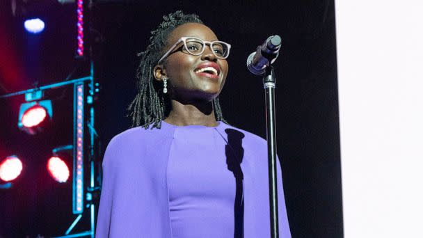 PHOTO: Lupita Nyong'o speaks on stage during Lancome Write Her Future Scholarship Winners Ceremony at NAACP's ACT-SO Awards at Atlantic City Convention Center, on July 17, 2022, in Atlantic City, N.J. (Lisa Lake/Getty Images for Lancome)