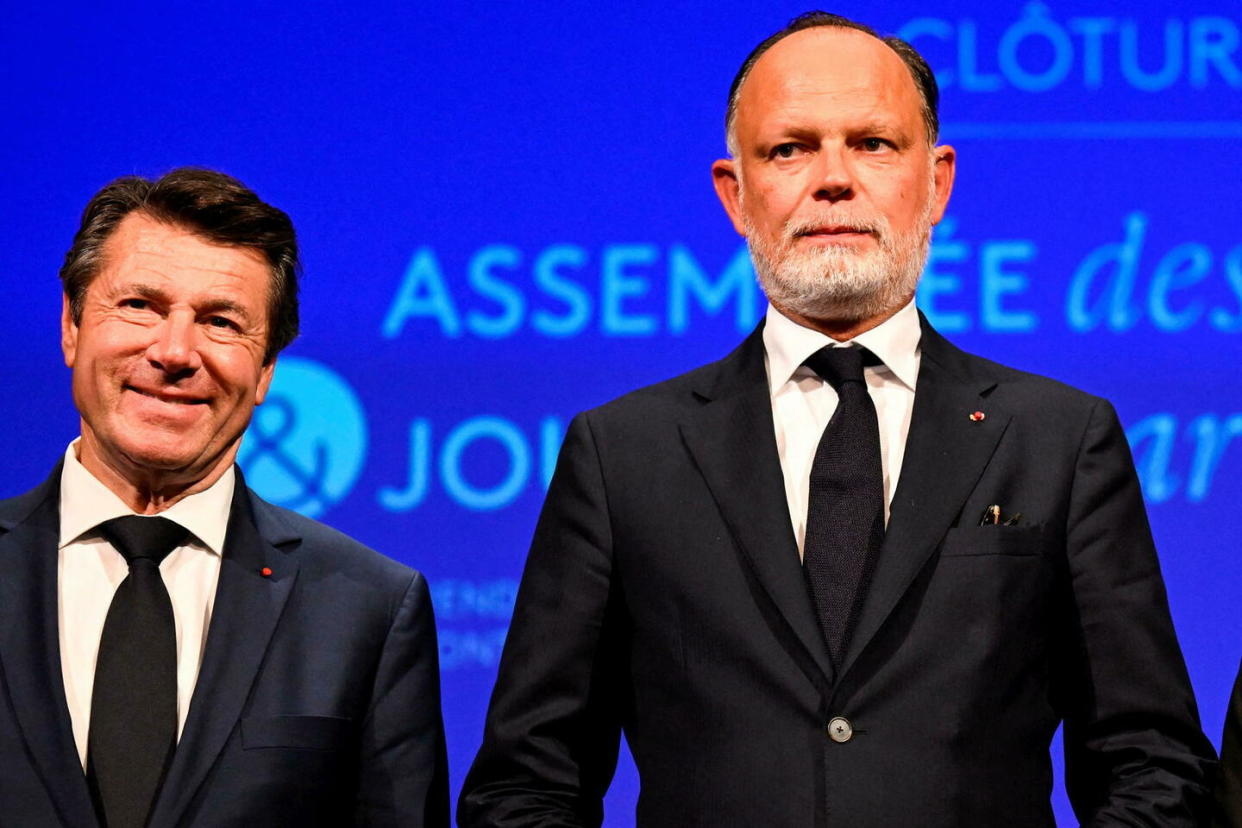 Christian Estrosi et Édouard Philippe à Fontainebleau en septembre 2022.  - Credit:BERTRAND GUAY / AFP / BERTRAND GUAY/AFP