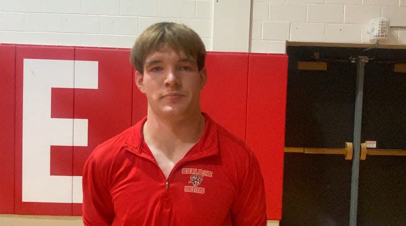 General McLane senior Magnus Lloyd recorded a technical fall at 189 pounds during Wednesday’s dual meet against North East.