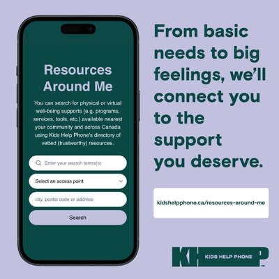 Resources Around Me (CNW Group/Kids Help Phone)