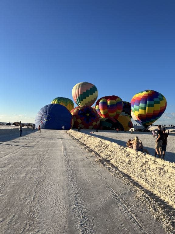 Hot Air Balloons getting ready to take to the skies during the 2022 White Sands Balloon Invitational