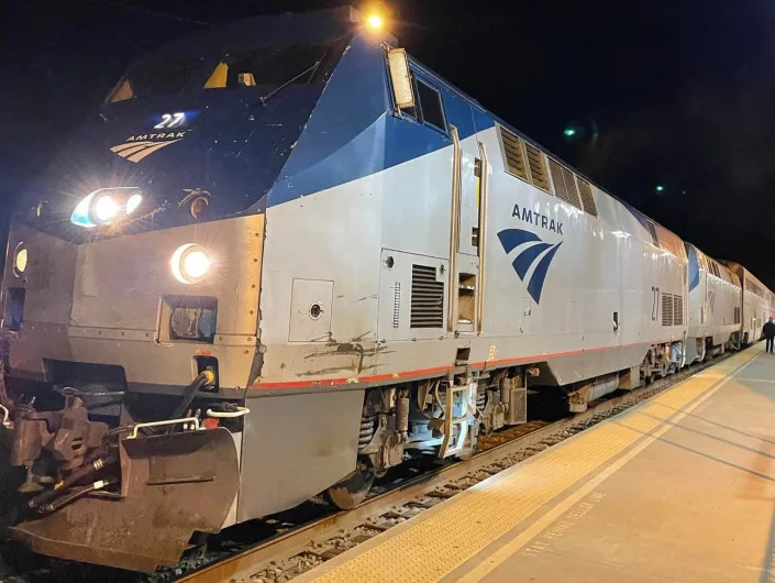 Texas eagle front of amtrak train