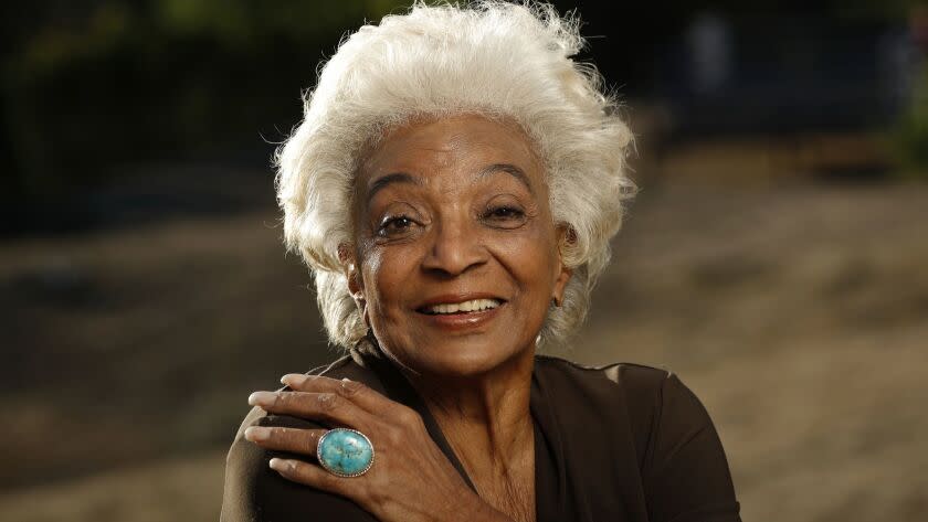 MALIBU, CA-DECEMBER 21, 2017: Actress Nichelle Nichols is photographed in Malibu, where she is working on a movie called, "Unbelievable," on December 21, 2017. Nichols plays the role of 'Aunt Petunia" in the Sci-Fi Adventure film which stars over 40 former Star Trek actors. (Mel Melcon/Los Angeles Times)