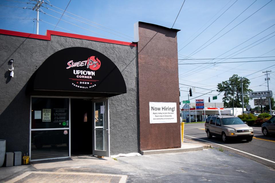 The exterior of Sweet P's Uptown Corner in Fountain City was extensively damaged.