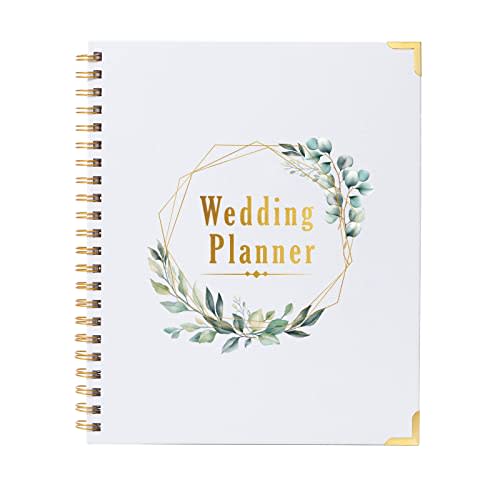 Wedding Planner - Wedding Planner Book and Organizer for the Bride, Hard Cover Wedding Planner with 5 Tabbed Sections, Metal Corner, Inner Pocket, 9.5