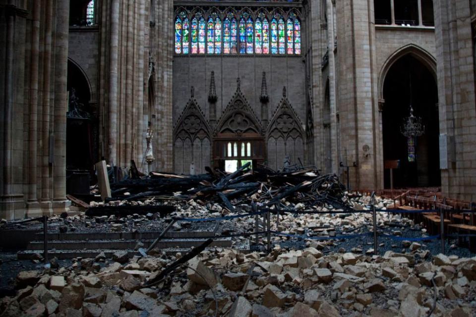 The Notre Dame Cathedral after the fire