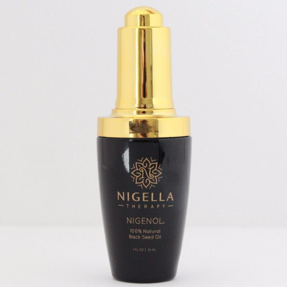 <a href="https://nigellatherapy.com/products/nigenol-100-natural-black-seed-oil" target="_blank">Nigella Therapy's 100% black seed oil</a> is a good option for sensitive skin. The silky oil hydrates skin and absorbs quickly, leaving your skin feeling soft and supple. Plus, it's been reported that black seed oil was <a href="https://www.activationproducts.com/blog/black-cumin-healing/" target="_blank">part of Cleopatra's beauty&nbsp;routine</a>, and it's been <a href="http://ayurvedicoils.com/tag/health-benefits-of-black-cumin-seeds" target="_blank">used in Ayurvedic&nbsp;medicine</a>&nbsp;to treat a variety of conditions.&nbsp;<br /><br /><strong><a href="https://nigellatherapy.com/products/nigenol-100-natural-black-seed-oil" target="_blank">Nigella Therapy Nigenol, 100% natural black seed oil</a>, $89</strong>