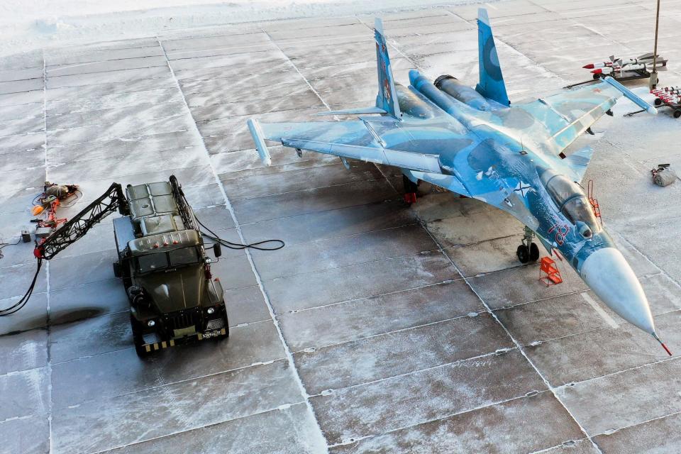 Russia Su-33 fighter jet in Arctic