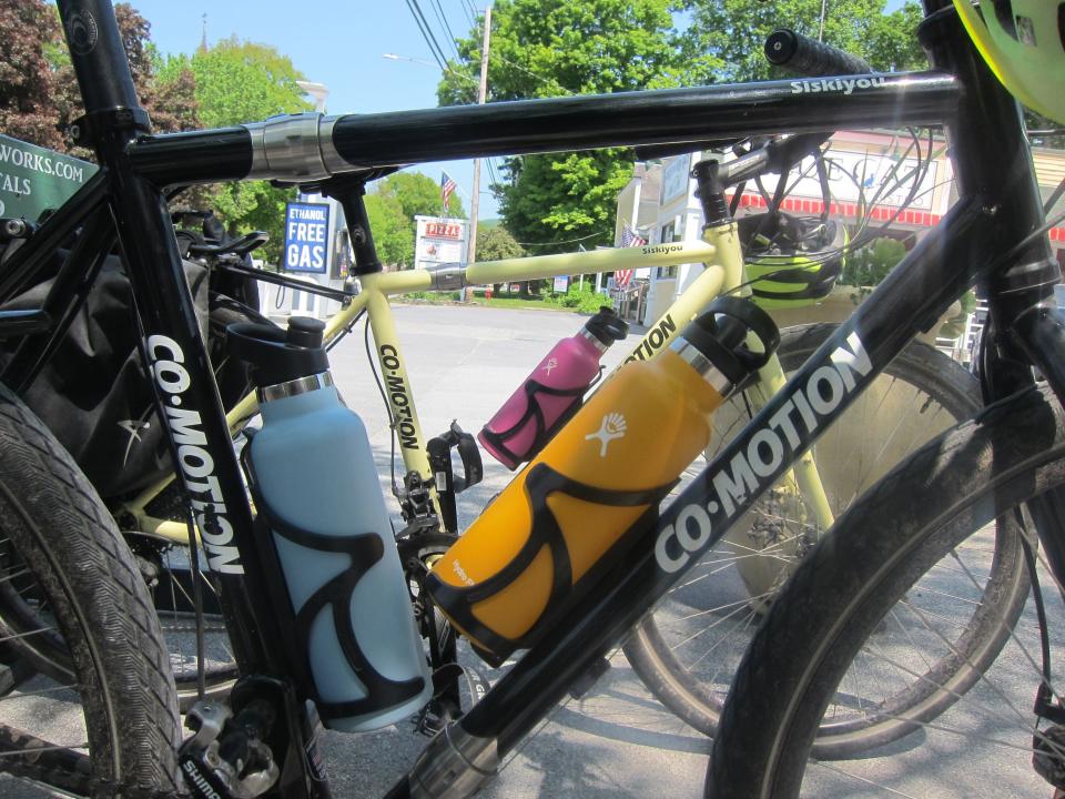 These HydroFlask water bottles keep our water cold even on hot days, which my wife and I found miraculous after many years of drinking warm, or even hot, water out of plastic water bottles.