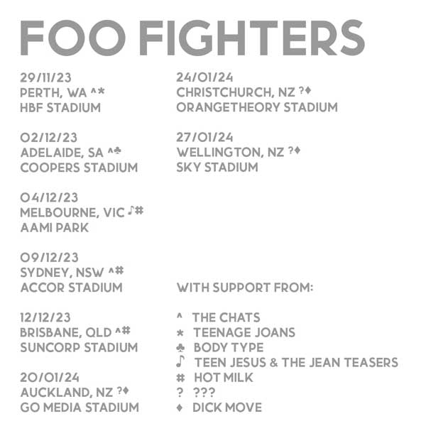 Foo Fighters Tour Poster
