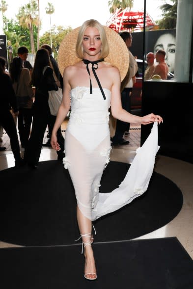 Anya Taylor-Joy is seen at Le Majestic Hotel during the 77th Cannes Film Festival on May 14, 2024.