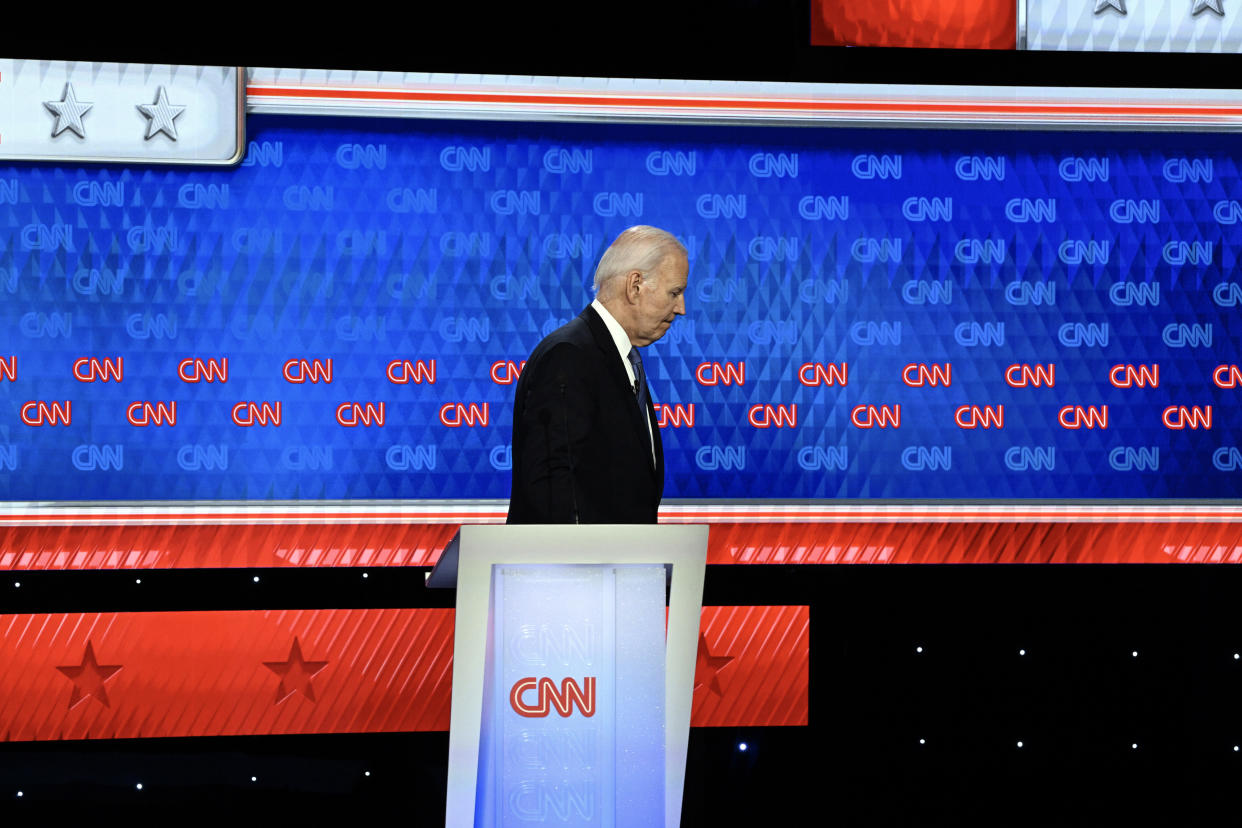 President Joe Biden turns to leave the stage after debating former President Donald Trump in Atlanta on Thursday night, June 27, 2024. Whoever becomes president, the United States faces major global challenges. (Kenny Holston/The New York Times)