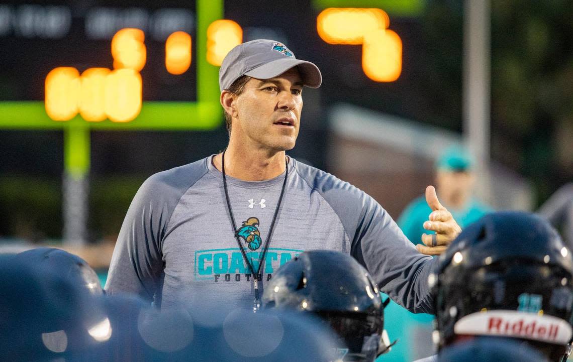 Jamey Chadwell led the Coastal football team to a 39-22 record over five seasons. The Chanticleers have been ranked in The Associated Press Top 25 in each of the last three seasons — peaking at No. 9 during the 2020 campaign.