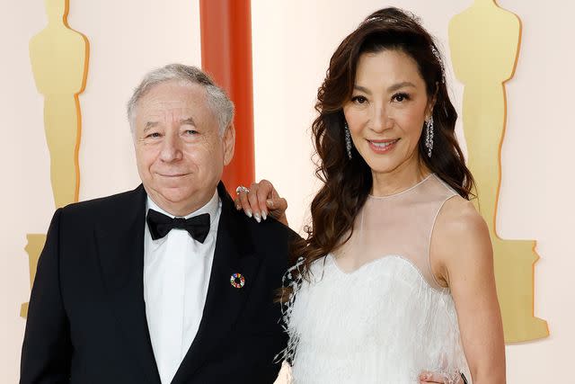 <p>Mike Coppola/Getty</p> Jean Todt and Michelle Yeoh