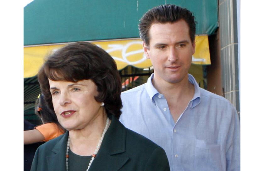 Oct. 2006 photo of Sen. Dianne Feinstein and then San Francisco Mayor Gavin Newsom.