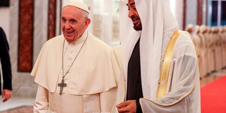 The Pope and Mohammed bin Zayed in 2019
