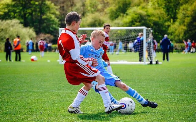 Cole Palmer playing for a Manchester City development team