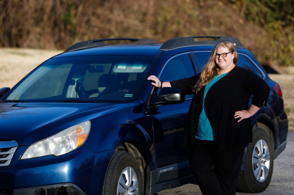 Cori Bystrom, 28, got her driver's license in April of this year and bought her first car the following month, a 2010 Subaru with 344,000 miles.