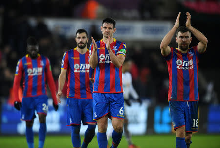 Soccer Football - Premier League - Swansea City vs Crystal Palace - Liberty Stadium, Swansea, Britain - December 23, 2017 Crystal Palace's Scott Dann and James McArthur after the match REUTERS/Dylan Martinez