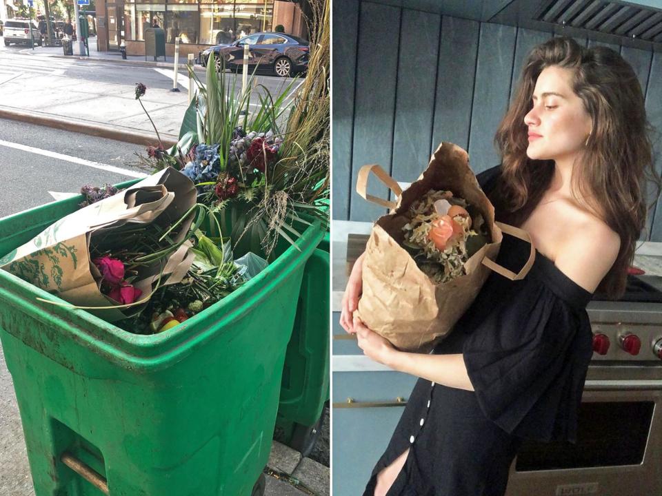 Lauren Singer takes her compost to a local spot