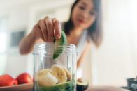 <p>Smoothies can become carb-heavy real quick if you are not paying attention to the balance of macronutrients from the ingredients, says Johnston. When constructing smoothies, she recommends thinking about what you put in as categories in this order.</p><ul><li><strong>Protein.</strong> Cottage cheese, dairy or <a href="https://www.womenshealthmag.com/food/g27472332/best-non-dairy-milk/" rel="nofollow noopener" target="_blank" data-ylk="slk:plant-based milk;elm:context_link;itc:0" class="link ">plant-based milk</a>, Greek yogurts, kefir, nut butter, and <a href="https://www.womenshealthmag.com/weight-loss/a19944313/weight-loss-protein-powders/" rel="nofollow noopener" target="_blank" data-ylk="slk:protein powders;elm:context_link;itc:0" class="link ">protein powders</a> like casein, hemp, pea, and whey.</li><li><strong>Veggies. </strong>Cooked beets and carrots, cucumber, and dark leafy greens like kale or spinach </li><li><strong>Healthy fats.</strong> Avocado, avocado oil, extra virgin olive oil, fish oil, and nut butter.</li><li><strong>Fruits.</strong> Acai, banana, berries, and pineapple.</li><li><strong>Other carbs.</strong> Whole grains like oats or quinoa.</li><li><strong>Extra nutrients.</strong> Cacao, chia seeds, flaxseed, ginger, hemp seeds, <a href="https://www.womenshealthmag.com/food/a27127259/matcha-powder-benefits/" rel="nofollow noopener" target="_blank" data-ylk="slk:matcha;elm:context_link;itc:0" class="link ">matcha</a>, and turmeric.</li><li><strong>Liquid.</strong> Coconut water, dairy or plant-based milk, or plain water.</li></ul><p>Some foods may fall into two categories, but thinking about them in this way ensures that you are making your smoothie a complete meal.</p><p>“It's okay to add a little extra sweetness with a bit of honey or maple syrup, but try to avoid adding too much or ingredients with a lot of added sugar such as canned fruit in syrup, flavored yogurts, or juices,” notes Johnston.</p><p>Nuts are also a great source of healthy fats, but they may give your smoothie a gritty texture. Also, avoid using foods that are too hard. “We are not trying to damage the blender while making a smoothie here,” says Johnston. Raw beets or carrots may be too hard for the average blender to handle, so roast or steam these to soften them before throwing them in.</p>